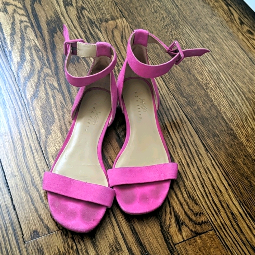Hot pink suede sandals